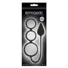 Renegade - 3 Ring Circus Small. Potrójny ring na penisa + wtyczka analna.