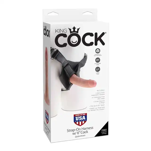 King Cock - Strap-On Harness Cock. Super realistyczny Strap-On dla kobiet. 17 cm.