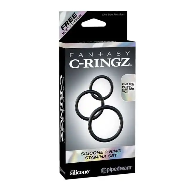 Pipedream Fantasy - Silicone 3- Ring Stamina Set. Zestaw Ringów Przedłużających Stosunek.