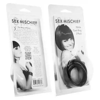 Sex&amp;Mischief - Nitrile Cock Ring. Trzy elastyczne ringi podtrzymujące erekcję.