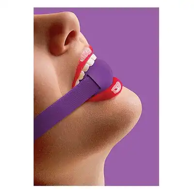 Ouch! - Elastic Ball Gag Purple. Knebel na elastycznej gumie.