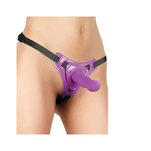 Ouch! - Delight Strap-on Purple. Strap-on dla kobiet z regulowanymi paskami.