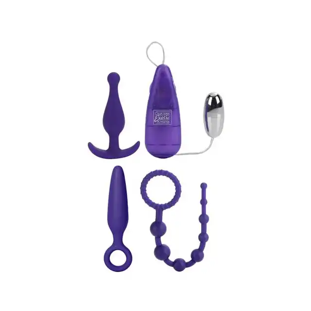California Exotic Novelities - Her Anal Kit - Zestaw do stymulacji analnej dla niej. 4 elementy!
