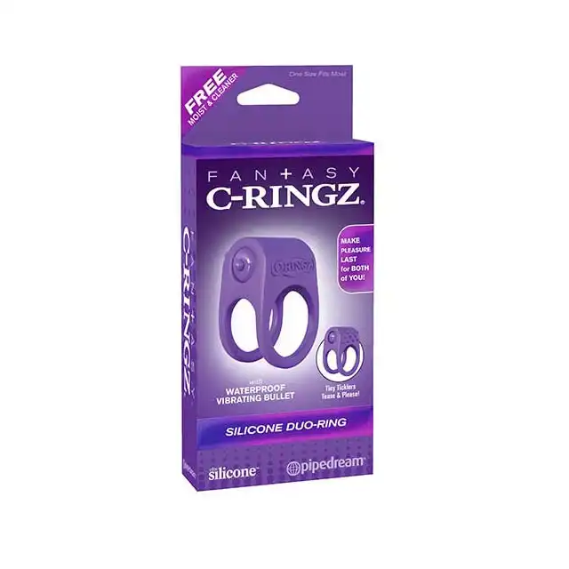 Fantasy C-Ringz - Silicone Duo-Ring. Podwójny, wibrujący ring na penisa. Silikon medyczny.