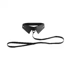 Ouch! - Classic Collar With Leash Black. Szykowny kołnierzyk ze smyczą.