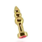 Rich - Gold Plug With Sparkling Sapphire. Piękna wtyczka analna, zdobiona kryształkiem. Mega Sale!