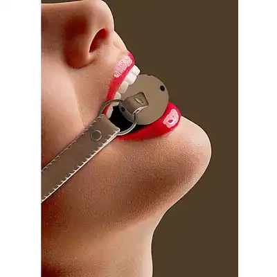 Ouch! - Open Ball Gag Premium Bonded Leather. Knebel z otworami.