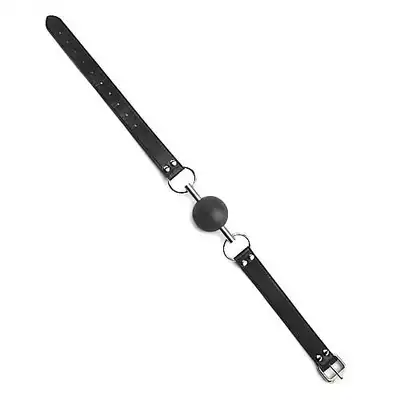 Ouch! - Solid Ball Gag Black. Knebel z kulką na metalowym pręcie. Ostatnia sztuka!