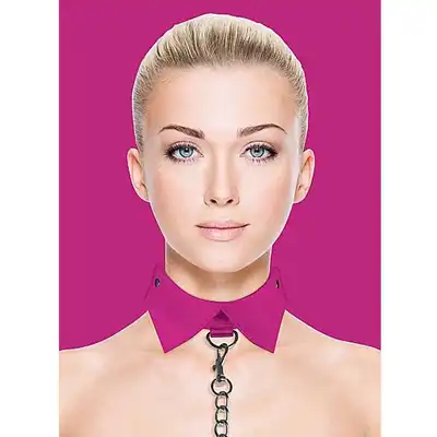 Ouch! - Exlusive Collar Pink. Elegancki kołnierzyk ze smyczą.