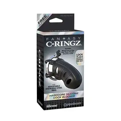 Fantasy C-Ringz - Hardcore Silicone Cock Blocker. Silikon medyczny. Pas cnoty na kłódkę.