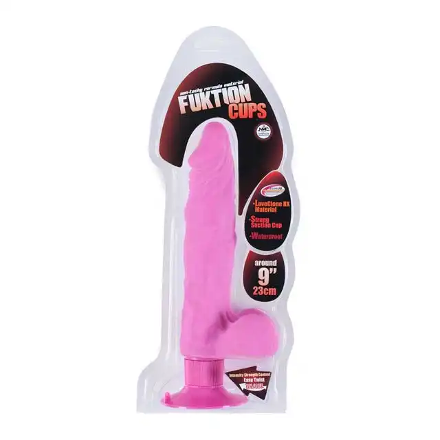 Fuktion Cups - Wibrujące dildo z przyssawką, 23 cm.
