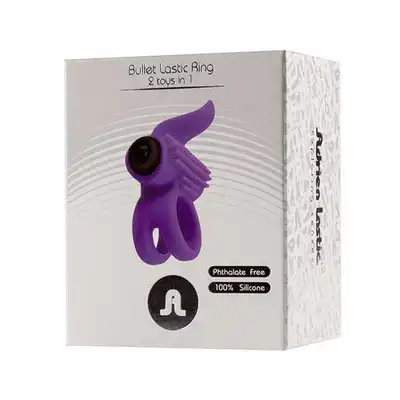 Adrien Lastic - Bullet Lastic Ring 2 in 1. Ring na penisa z pociskiem wibrującym.