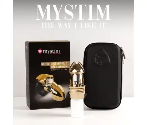 Mystim — Pubic Enemy No. 1. Męski pas cnoty z funkcją elektrostymulacji. Pełnia kontroli!
