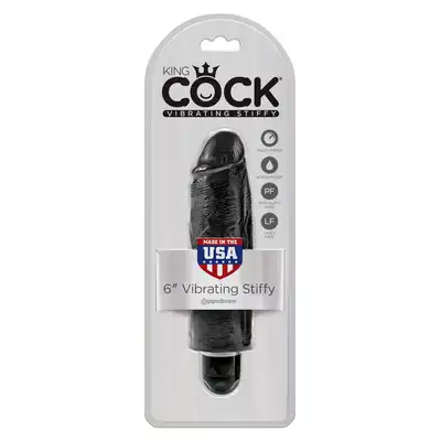 Wibrator-King Cock 6 Inch Vibr Stiffy BLACK