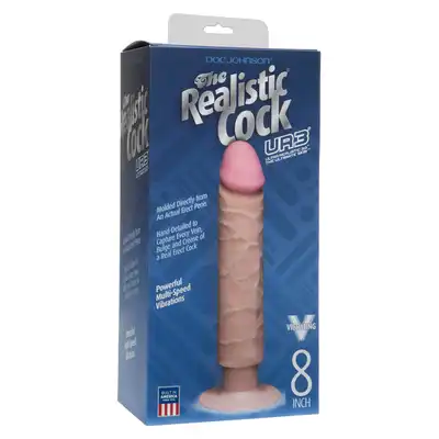 Wibrator-UR3 COCK VIBR 8"""" NO BALLS FLESH