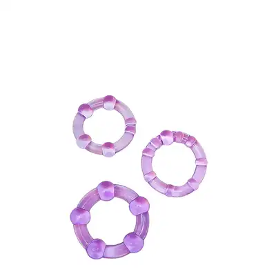 Pierścień-STAY HARD BEADED COCKRINGS PURPLE