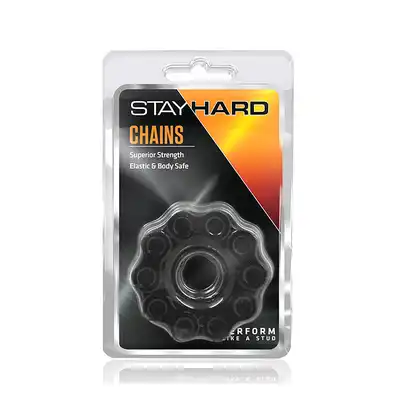 Pierścień-STAY HARD CHAINS BLACK