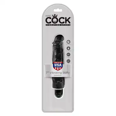 Wibrator-King Cock 7 Inch Vibr Stiffy BLACK