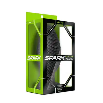 Plug-SPARK SILICONE PLUG LARGE CARBON FIBER