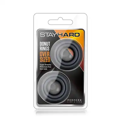 Pierścień-STAY HARD DONUT RINGS OVERSIZED BLACK