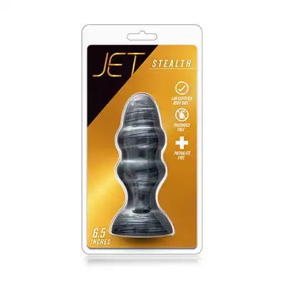 Blush - Jet Stealth 6,5 " Carbon Buttplug. Korek analny o eleganckim wykończeniu, z solidną przyssawką, dla zaawansowanych użytkowników