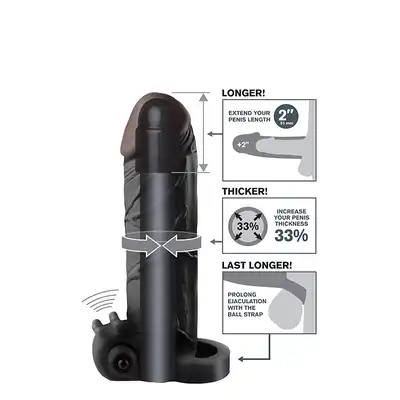 Stymulator-X-TENSIONS VIBRATING REALFEEL 2INCH EXT.