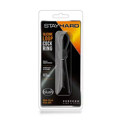 Pierścień-STAY HARD SILICONE LOOP COCK RING BLACK
