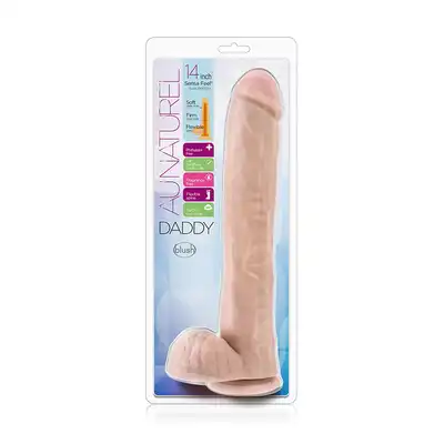 Blush - Au Naturel Daddy 14Inch. Ultrarealistyczne dildo z użyciem technologii dual density, mocna przyssawka i szczegółowe dopracowanie