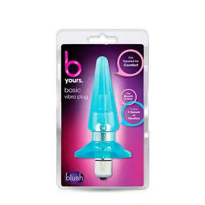 Plug/vibr-B YOURS BASIC VIBRA PLUG BLUE