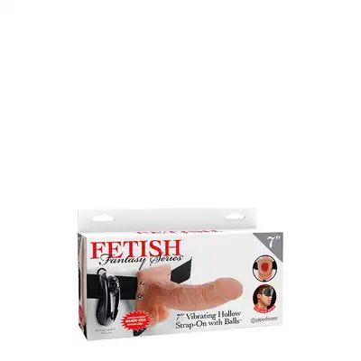 Proteza-FF 7VIBRATING HOLLOW STRAP-ON W/BALLS