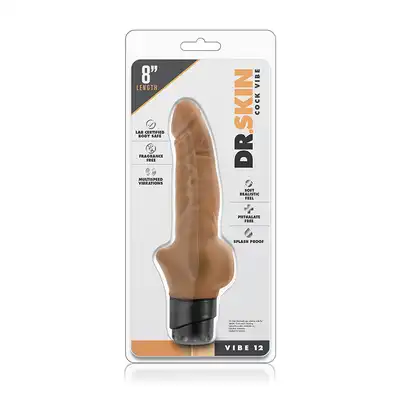 Wibrator-DR. SKIN COCK VIBE 12 MOCHA
