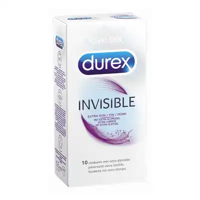 Prezerwatywy-Durex Invisible ExtraLube 6x10