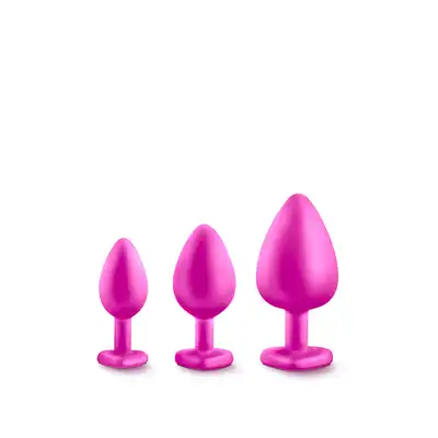 Luxe - Zestaw koreczków-Luxe Bling Anal Training Kit. 3 sztuki satynowych w dotyku korków analnych. S,M,L. Popularny!