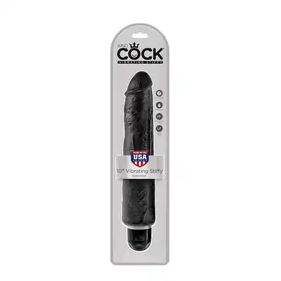 Wibrator-KING COCK 10INCH VIBRATING STIFFY BLACK