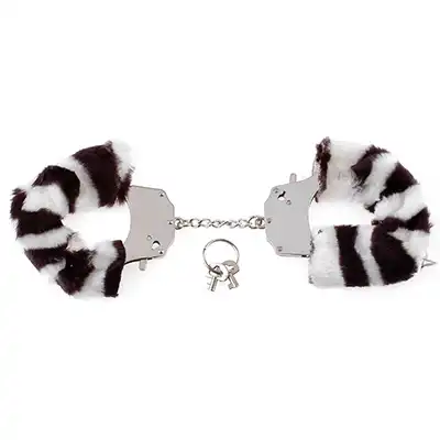 Kajdanki-FF ORIGINAL FURRY CUFFS ZEBRA