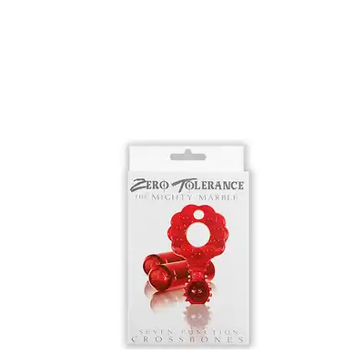Pierścień-THE MIGHTY MARBLE CROSSBONES RED
