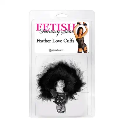 Kajdanki-FF FEATHER LOVE CUFFS BLACK