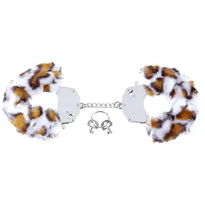 Kajdanki-FF ORIGINAL FURRY CUFFS LEOPARD