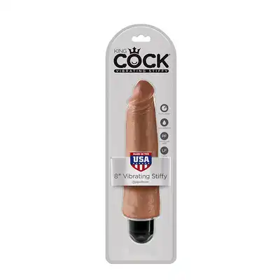 Wibrator-KING COCK 8INCH VIBRATING STIFFY TAN