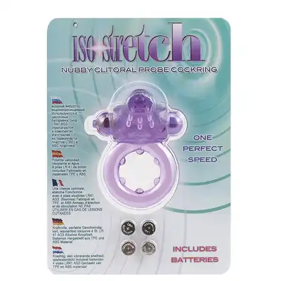 Pierścień-NUBBY CLITORAL PROBE COCKRING - LAVENDER