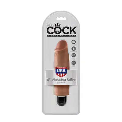 Wibrator-KING COCK 6INCH VIBRATING STIFFY TAN