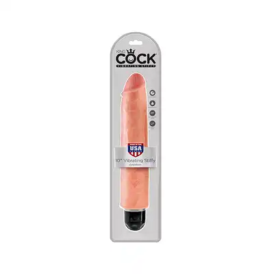 Wibrator-KING COCK 10INCH VIBRATING STIFFY FLESH