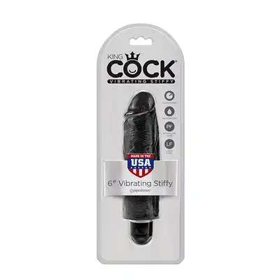 Wibrator-KING COCK 6INCH VIBRATING STIFFY BLACK