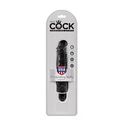 Wibrator-KING COCK 7INCH VIBRATING STIFFY BLACK