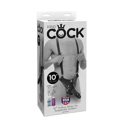 Proteza-KING COCK 10INCH HOLLOW STRAP ON SUSP.