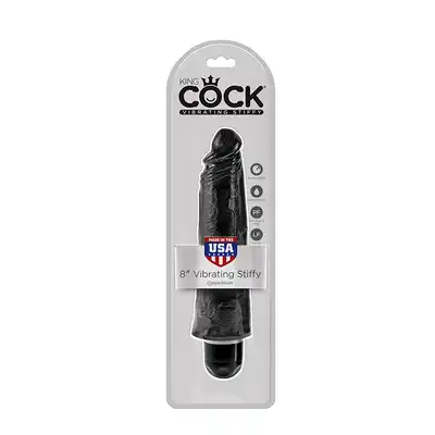 Wibrator-KING COCK 8INCH VIBRATING STIFFY BLACK