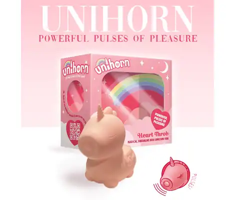 Unihorn — Heart Throb. Uroczy pulsacyjny stymulator łechtaczki w kształcie słodkiego jednorożca.