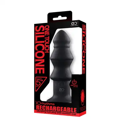 Plug/vibr-5INCH RECHARGEABLE BUTTPLUG BLACK