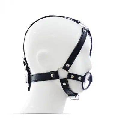 Toyz 4 Lovers - Face Harness and Ring Gag. Uprząż na twarz i knebel. Super wygodna eko skóra. 