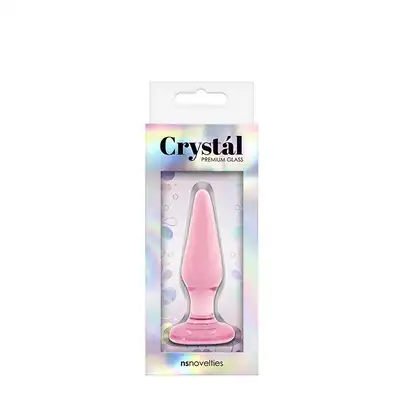 Plug-CRYSTAL TAPERED GLASS PLUG SMALL PINK